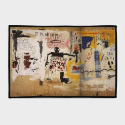 Basquiat Torch Figure Graffiti Art Rug