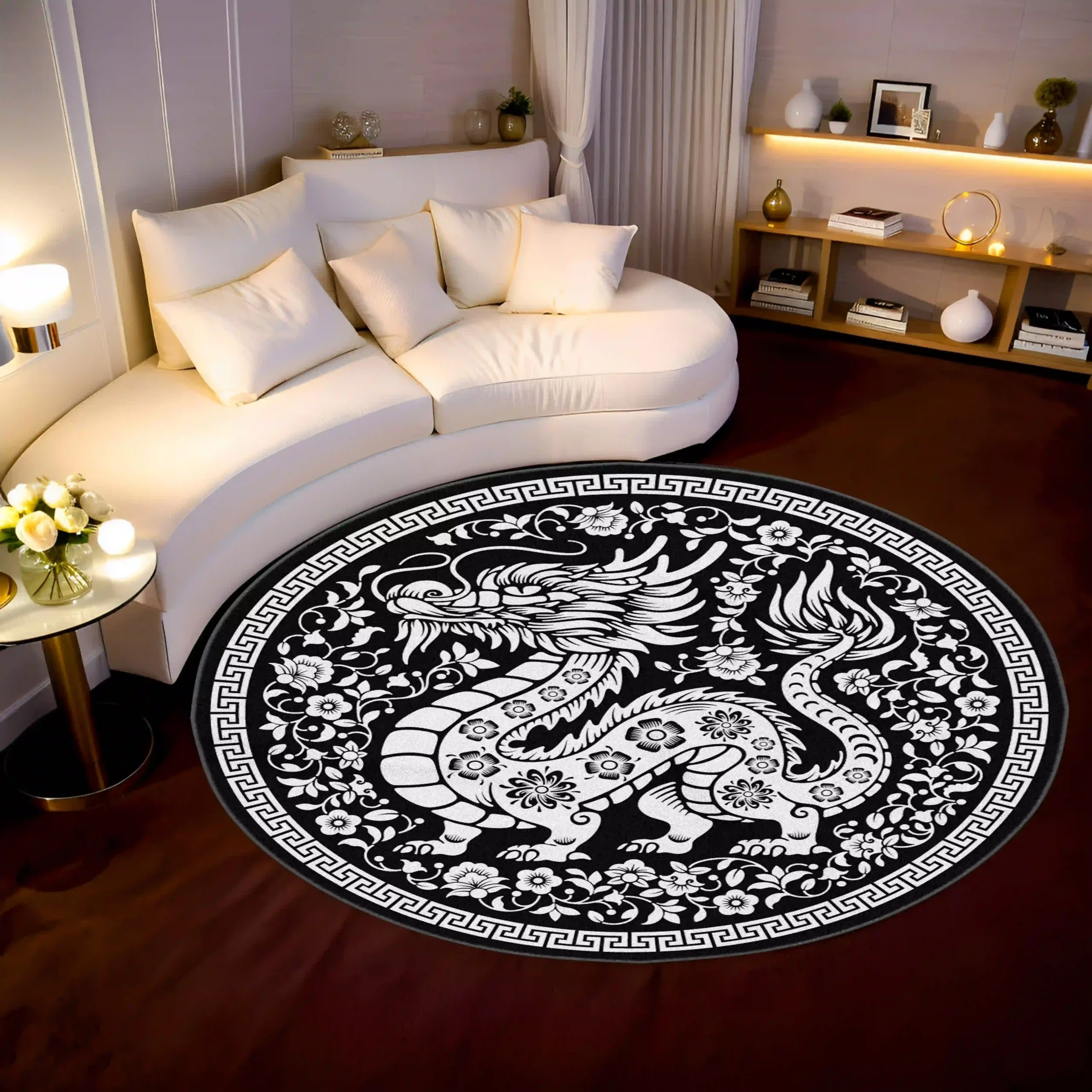 Chinese Dragon Art Round Rug Chinese Dragon Art Round Rug - Image 2