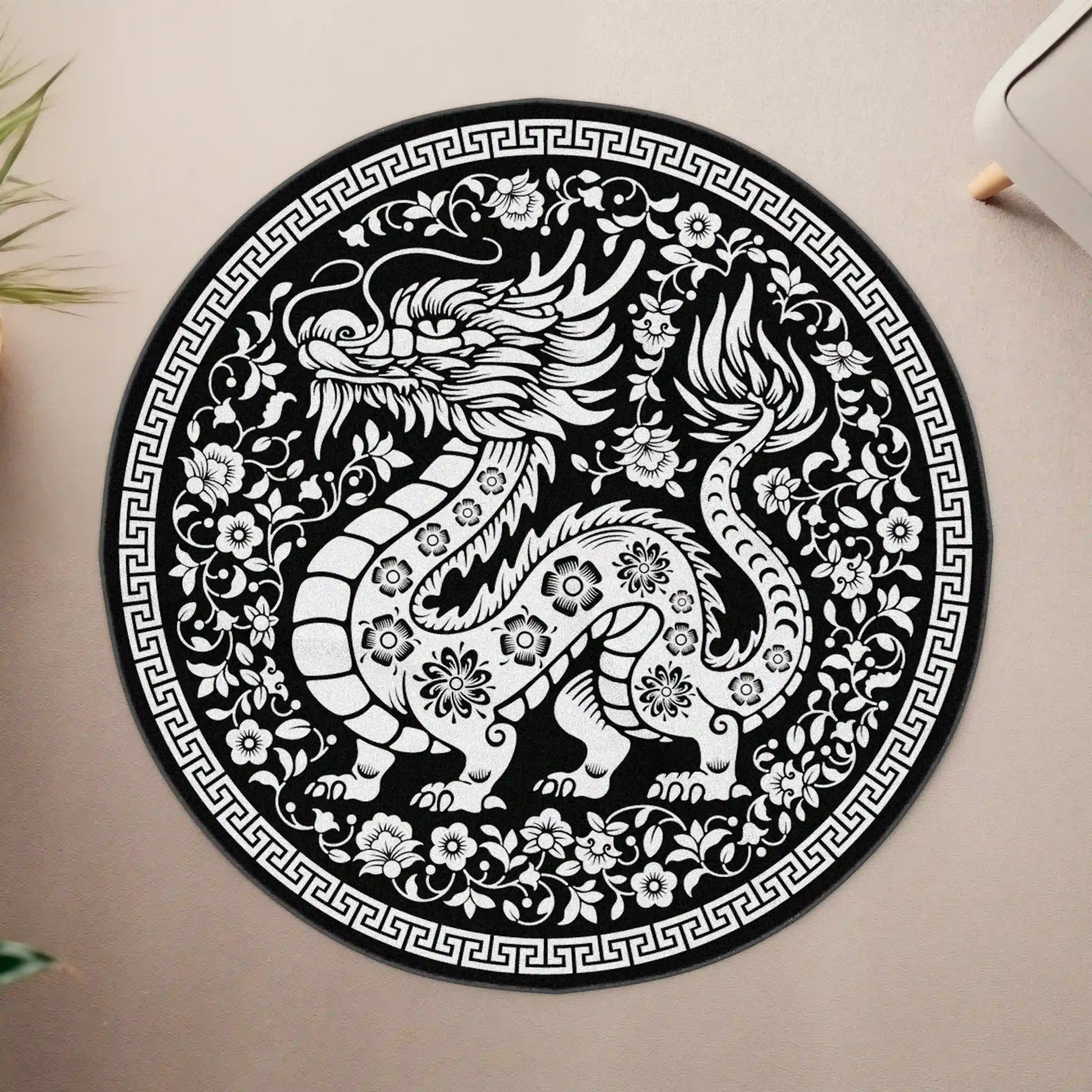 Chinese Dragon Art Round Rug Chinese Dragon Art Round Rug - Image 4