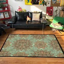 Intricate Mandala Floral Lion Pattern Rug Intricate Mandala Floral Lion Pattern rug 2