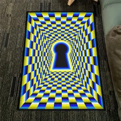 Optical Illusion Keyhole in Checkered Tunnel Rug Optical Illusion Keyhole in Checkered Tunnel rug 4