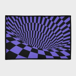 Custom Rug & Unique Design Home Decor - Dragon Rug Purple and Black Optical Illusion Tunnel Rug