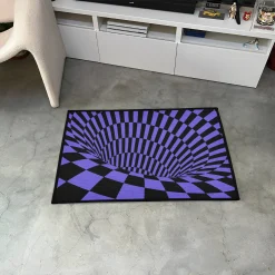 Purple and Black Optical Illusion Tunnel Rug Purple and Black Optical Illusion Tunnel Pattern rug 3