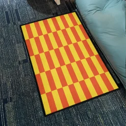 Red and Yellow Checkered Stripes Rug Red and Yellow Checkered Stripes Pattern rug 2