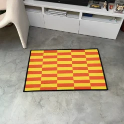 Red and Yellow Checkered Stripes Rug Red and Yellow Checkered Stripes Pattern rug 3