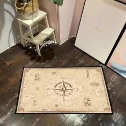 Vintage Compass Nautical Rug Vintage Nautical Map with Compass and Sailing Elements rug 3