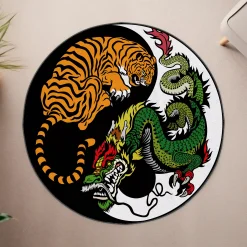 Yin-Yang Symbol with Tiger and Dragon Rug Yin Yang Symbol with Tiger and Dragon rug 4