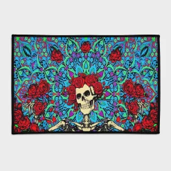 Skeleton and Roses Grateful Dead Rug