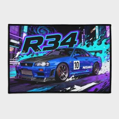 JDM GTR R34 Race Car Rug