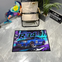 JDM GTR R34 Race Car Rug jdm gtr r34 rug h2 3
