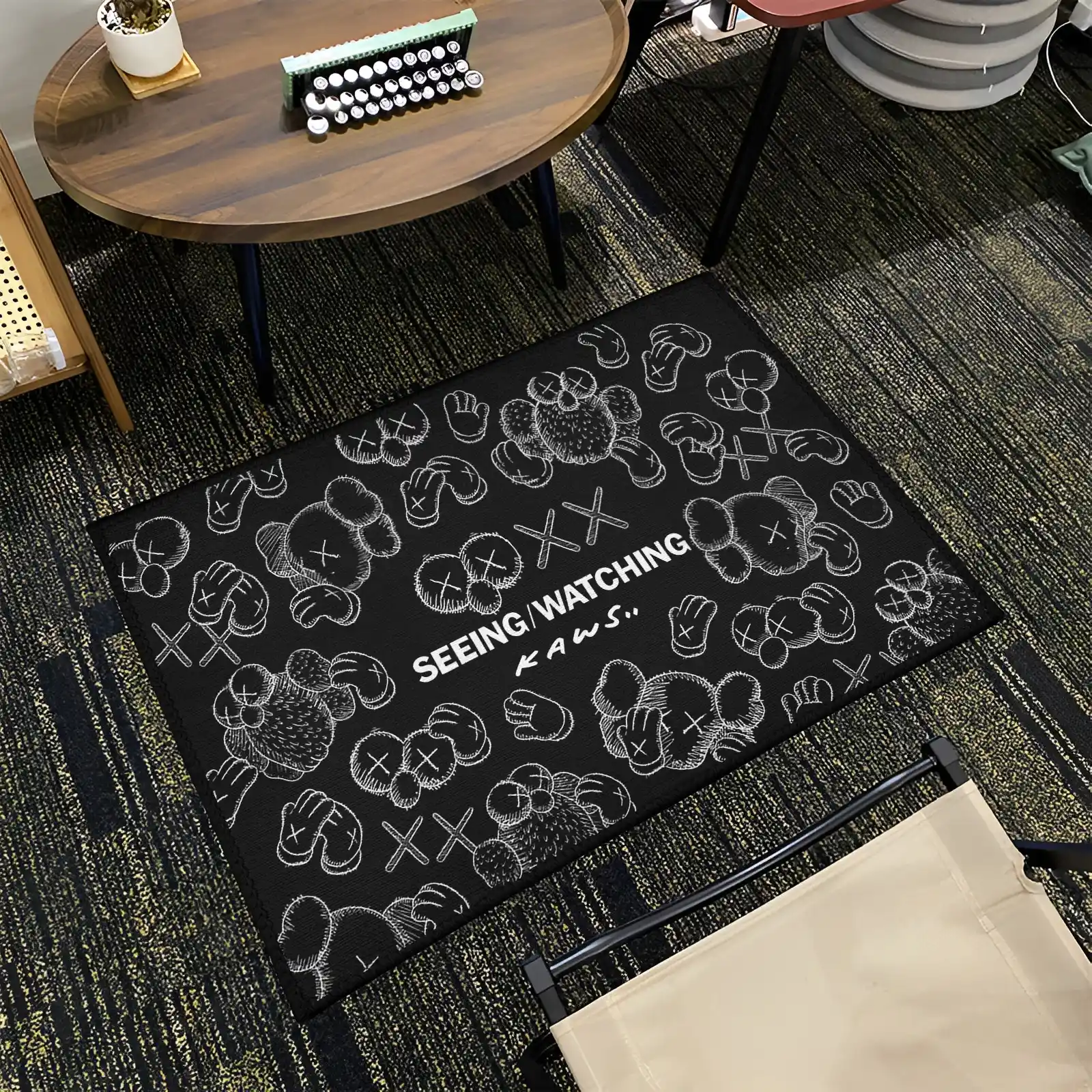 Black Kaws Area Rug Black Kaws Area Rug - Image 2