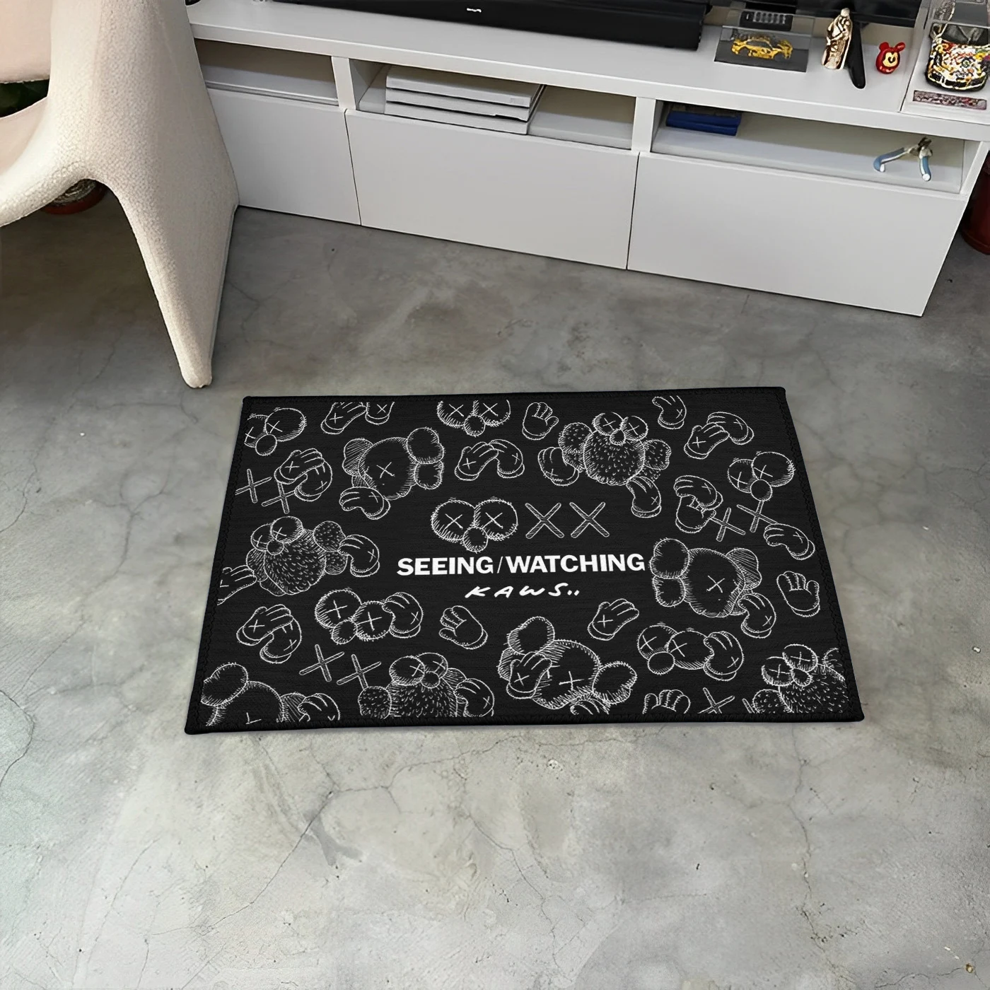Black Kaws Area Rug Black Kaws Area Rug - Image 3