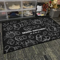 Black Kaws Area Rug kaws 2 rug h1 4