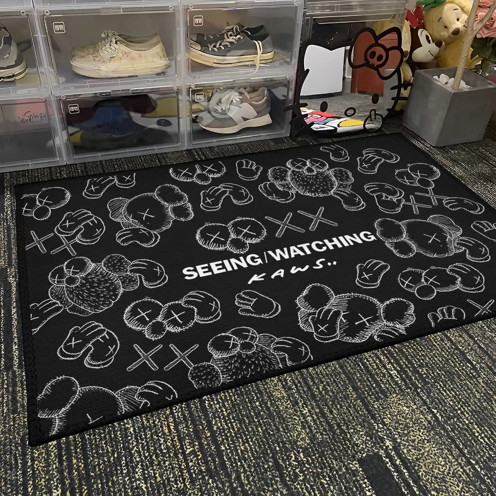 Black Kaws Area Rug Black Kaws Area Rug - Image 4