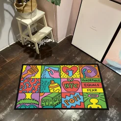 Ignorance = Fear Keith Haring Art Rug keith haring 1 rug h3 3