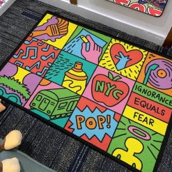 Ignorance = Fear Keith Haring Art Rug keith haring 1 rug h3 4