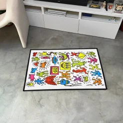 Dancing Figures & Symbols Keith Haring Art Rug keith haring 2 rug s3 3