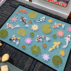 Koi Fish Pond Rug koi fish pond rug 4