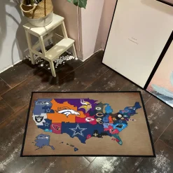 American Football Team Logo Map Rug nfl rug h3 3