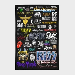 Rock Band Logo Rug - Unique Gift for Rock Music Fans Mat