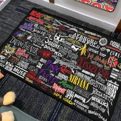 Cool Rock Band Logo Rug - Music Bar Party Room Decor Carpet Mat rock band 2 rug h3 4