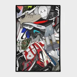 Cool Sneakerhead Rug - Unique Boy Game Room Bedroom Decor Gift Mat