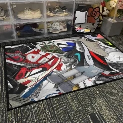 Cool Sneakerhead Rug - Unique Boy Game Room Bedroom Decor Gift Mat sneakerhead rug s4 2