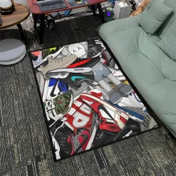 Cool Sneakerhead Rug - Unique Boy Game Room Bedroom Decor Gift Mat sneakerhead rug s4 4