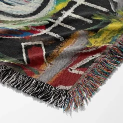 Two Heads On Gold Basquiat Graffiti Art Woven Tapestry Throw Blanket Basquiat 2 woven tapestry throw blanket 6