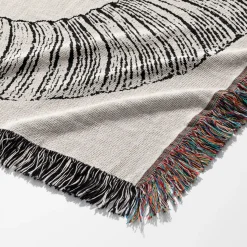 Black And White Engraving Of A Rattlesnake Woven Tapestry Black and White Engraving of a Rattlesnake woven tapestry throw blanket 6