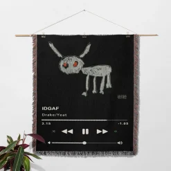 Ldgaf Music Player Woven Tapestry Throw Blanket Idgaf drake woven tapestry throw blanket 2