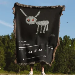 Ldgaf Music Player Woven Tapestry Throw Blanket Idgaf drake woven tapestry throw blanket 4