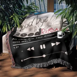 All Girls Are The Same Music Player Woven Tapestry Throw Blanket all girls are the same juice wrld woven tapestry throw blanket 3