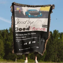 All Girls Are The Same Music Player Woven Tapestry Throw Blanket all girls are the same juice wrld woven tapestry throw blanket 4