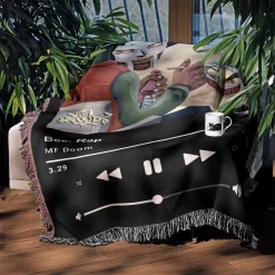 Beef Rap Music Player Woven Tapestry Throw Blanket beef rap MF Doom woven tapestry throw blanket 3