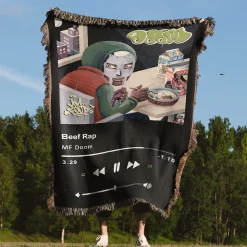 Beef Rap Music Player Woven Tapestry Throw Blanket beef rap MF Doom woven tapestry throw blanket 4