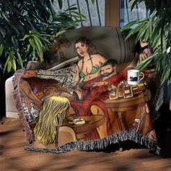 Loverboy Comic Poster Woven Tapestry Throw Blanket drake woven tapestry throw blanket 3