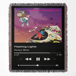 Flashing Lights Music Player Woven Tapestry Throw Blanket