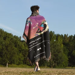 Flashing Lights Music Player Woven Tapestry Throw Blanket flashing lights kanye west woven tapestry throw blanket 5
