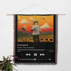 Foreword Music Player Woven Tapestry Throw Blanket foreword tyler the creator woven tapestry throw blanket 2