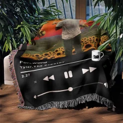 Foreword Music Player Woven Tapestry Throw Blanket foreword tyler the creator woven tapestry throw blanket 3