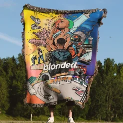 Blonded Album Poster Woven Tapestry Throw Blanket frank ocean woven tapestry throw blanket 4