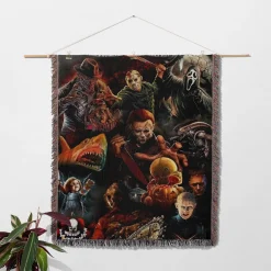 Horror Movie Character Woven Tapestry Throw Blanket horror movie character woven tapestry throw blanket 2