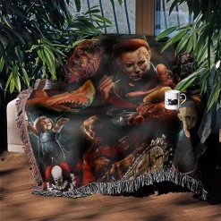 Horror Movie Character Woven Tapestry Throw Blanket horror movie character woven tapestry throw blanket 3