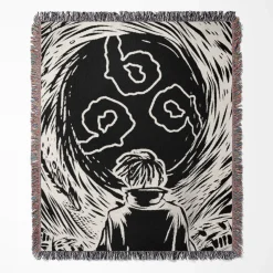 Lost In The Abyss Album Cover Woven Tapestry Throw Blanket