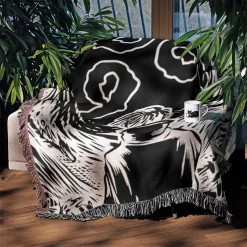 Lost In The Abyss Album Cover Woven Tapestry Throw Blanket juice wrld woven tapestry throw blanket 3