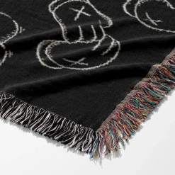 Black Kaws Woven Tapestry Throw Blanket kaws 2 woven tapestry throw blanket 6