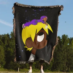 Comic This Way Album Cover Woven Tapestry Throw Blanket lil uzi vert woven tapestry throw blanket 4