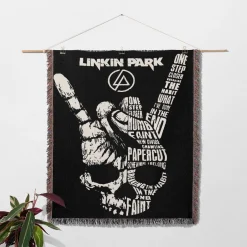 Cool Linkin Park Logo Woven Tapestry Throw Blanket linkin park woven tapestry throw blanket 2