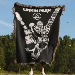Cool Linkin Park Logo Woven Tapestry Throw Blanket linkin park woven tapestry throw blanket 4